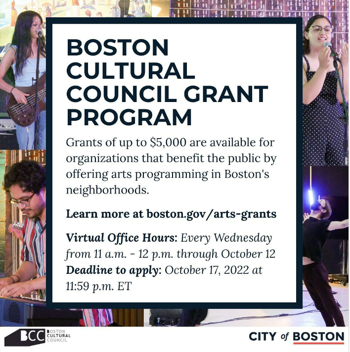 <p>Boston Cultural Council Grant Program</p>
