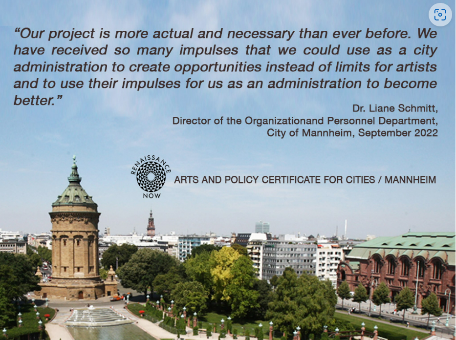 <p>Certificate Program in Arts and Policy for Cities in Mannheim</p>
